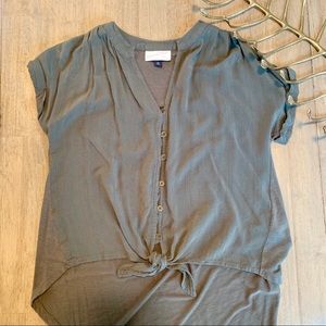 Olive green tie shirt